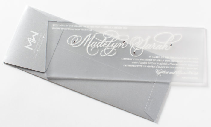 Madelyn Sarah-allie-munroe-acrylic-plastic-silkscreen-invitation-mitzvah-traditional-frosted-crystal-glamorous-caligraphy-1