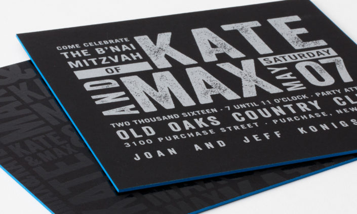 max-kate-allie-munroe-board-silkscreen-foil-invitation-mitzvah-modern-black-blue-silver-graphic-pattern-edging-2