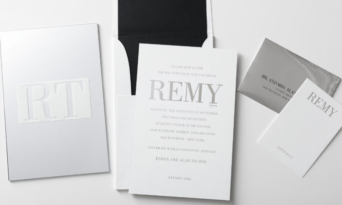 remy-allie-munroe-acrylic-mirror-paper-foil-silkscreen-mitzvah-invitation-modern-traditional-monogram-logo-black-silver-white-1 remy-allie-munroe-acrylic-mirror-paper-foil-silkscreen-mitzvah-invitation-modern-traditional-monogram-logo-black-silver-white-1
